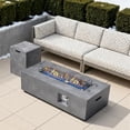 thumbnail image 4 of 42 in. Retangular Coating Steel Propane Firepit Table, 50,000 BTU Gas Fire Pit Table in Gray Wood Grain, 4 of 7