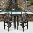 thumbnail image 2 of Flash Furniture Thomas Commercial Grade 24" Round Black-Antique Gold Metal Indoor-Outdoor Table Set with 4 Vertical Slat Back Chairs, 2 of 5