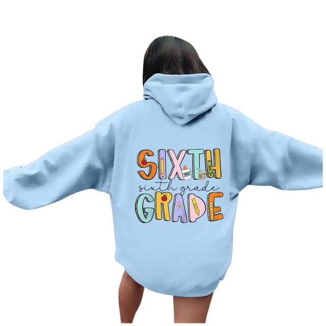 Chandail à Capuche pour Femmes avec Graphique Enseignant Manches Longues Design Quotidien Décontracté et Confortable pour Automne et Hiver