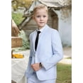 thumbnail image 6 of Lycody Boys Suits 2 Piece Casual Seersucker Stripe Blazer Short Pants Suit Kids and Teen Sport Coats Shorts Suit Outfits for Wedding travel , Adjustable Waist, 6 of 8