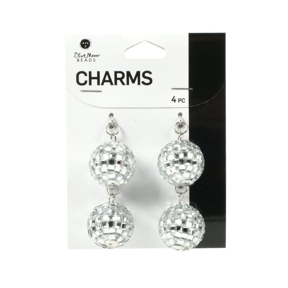 Blue Moon Beads Acrylic Disco Charms-Unisex-Teen to Adult, 4 Pieces