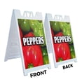 thumbnail image 2 of A-frame Sidewalk Peppers 24" x 36" Double Sided A-Frame Sidewalk Sign, Includes 2 Plastic Inserts | Foldable Portable White Signicade Sandwich Board Signs, 2 of 5