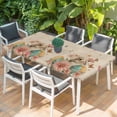 thumbnail image 2 of Easter Bunny Table Cloths for 4 Foot Rectangle Tables, Eggs Vintage Pink Daisy Spring Floral Butterfly Patio Waterproof Elastic Fitted Tablecloths, Washable Rectangular Table Cover for Camping, 2 of 8