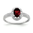 thumbnail image 2 of Sterling Silver Rhodium-plated Diam. & Garnet Ring, 2 of 7