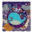 thumbnail image 3 of Ambesonne Whale Shower Curtain, Bubble Waves Starfish, 69"Wx84"L, Purple Aqua, 3 of 5