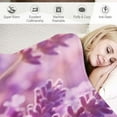 thumbnail image 3 of Chilfamy Lavender Flowers Print Throw Blanket - Lightweight Blanket for Bed, Couch, Car - Exquisite Gift for All Seasons - Kids and Adults 50x60in, 3 of 6