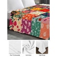 thumbnail image 6 of Spring Floral California King Size Flat Sheet, Wrinkleproof & Fadeproof Cooling Flat Bed Sheet Only, Vintage Plaid Summer Botanical Colorful Breathable Soft Bedding Top Sheets 108 x 98 Inches, 6 of 8