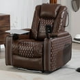 thumbnail image 6 of PAPROOS Zero Gravity Recliner Chair, Power Recliner with Laptop Table, Phone Holder, LED Reading Light, Storage Armrest and Cup Holder, Infinite Position Recliner for Living Room Office, Brown, 6 of 11