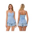 thumbnail image 3 of Michellecmm  Women Jumpsuit, Sleeveless V Neck Backless Tie-up Layered Bodysuit, 3 of 9