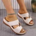 thumbnail image 6 of Summer Fashion Slip-On Sandales for Womens Plus Size Wedge Casual Spring Versatile Beach Wedge Solid Color Peep-Toe Open-Toe Slippers, 6 of 9