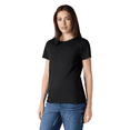 thumbnail image 3 of Gildan Heavy Cotton Taped Neck T-Shirt for Women, 100% Cotton Short Sleeve Black Tee, L, 3 of 6
