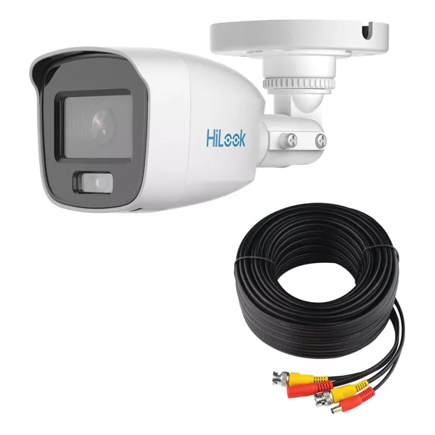 Cámara Hilook 1080p Thc-b129p Colorvu Incluye Cable De 18mts