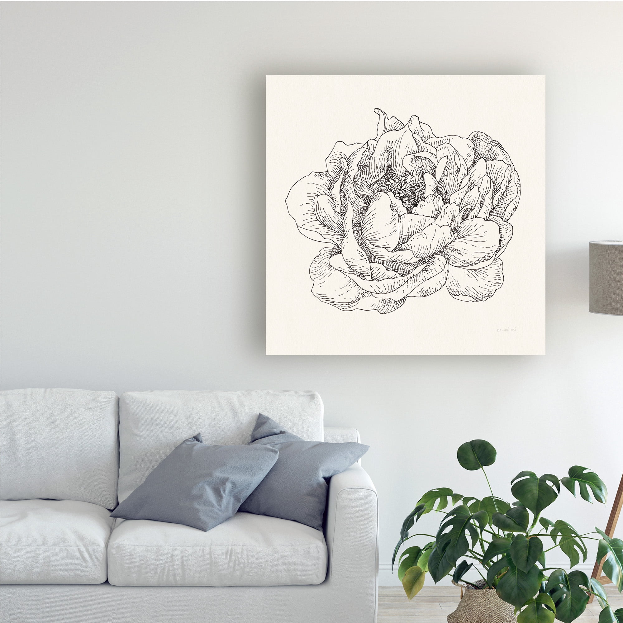 Trademark Fine Art 'Pen and Ink Florals V' Canvas Art by Danhui Nai