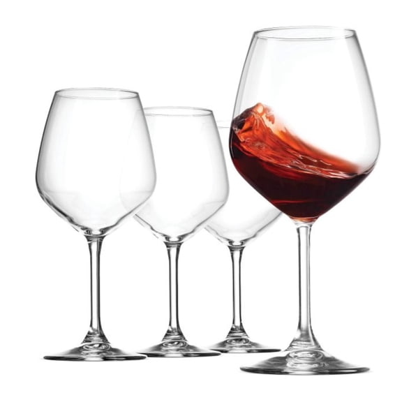 Bormioli Rocco Set of 4 Red Wine Glasses - 18 Oz Elegant Italian Stemware