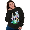 thumbnail image 3 of Easter Bunny Gnome Love Egg Hunt Women Crewneck Sweatshirt Brisco Brands S, 3 of 5