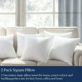 thumbnail image 5 of Delara 24 x 24 in Organic Cotton Pillow Insert Set of 2, White Duck Feather, Down Proof, Indoor Throw Pillow, 5 of 7