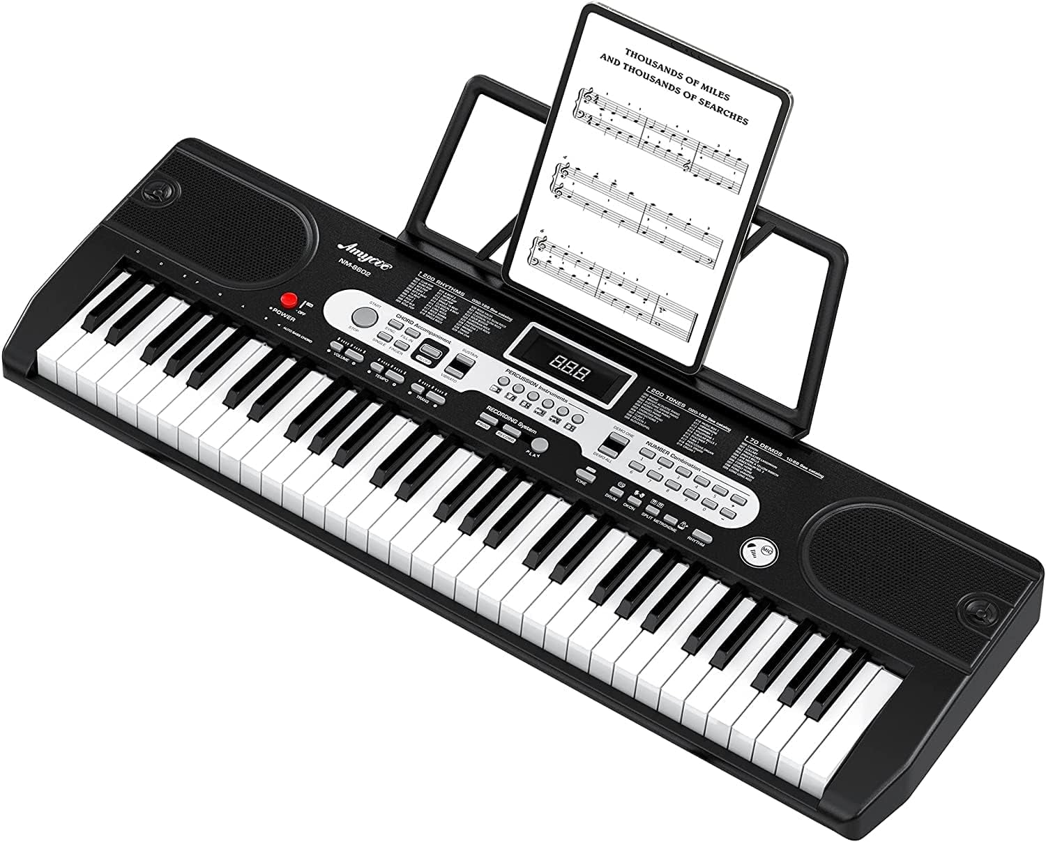 Kselythan 61-Key Portable Keyboard (BST8602),Portable Electric Piano,Digital Piano Keyboard,with Full Size Keys, Music Stand,MIDI, Piano Bag,for Beginners, Teens, Adults,Black