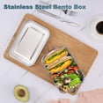 thumbnail image 6 of Walchoice Bento Box, 28oz Stainless Steel Lunch Box Container with Lids & 2 Removable Dividers, Reusable Metal Meal Storage for Work Office Travel, Leak-Proof & Dishwasher Safe, 6 of 8