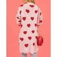 thumbnail image 6 of Women's Open Front Cardigan Sweaters Valentine's Day Heart Sweater Fall Fashion Long Sleeve Kimono Cardigan for Women with Pockets Alsol Lamesa, 6 of 6