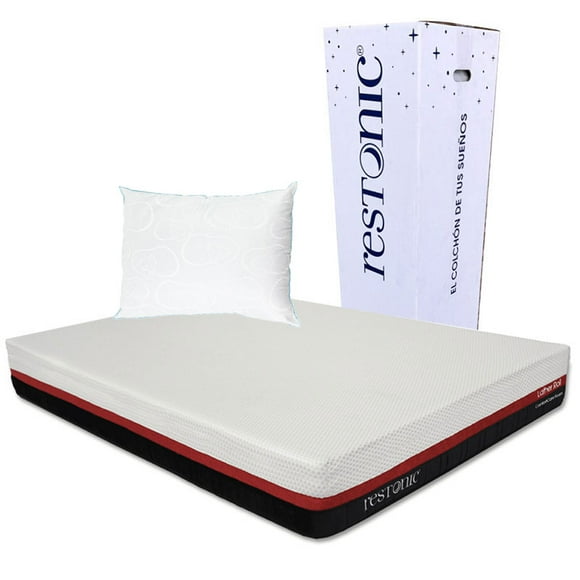 Colchón en Caja Matrimonial Restonic Roll Almohada de Osos