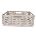 thumbnail image 2 of Large Grey Collapsible Plastic Storage Crate - Durable Hollow Breathable Design with Side Handles, Space-Saving Foldable Organizer for Home, Office, Laundry Room, RVs, Ideal for Toys, Documents and, 2 of 6