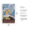 thumbnail image 2 of New Zealand Centennial 1840-1940 - Vintage Travel Poster by Leonard C. Mitchell c.1939 - 8 x 12 inch Vintage Wood Art Sign, 2 of 4