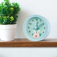 thumbnail image 2 of Brillar Reloj despertador analógico para niños, lindo, silencioso, portátil, sin tictac, reloj con luz analógica, funciona con pilas, reloj despertador de viaje para niños, mesita de noche,, 2 of 4