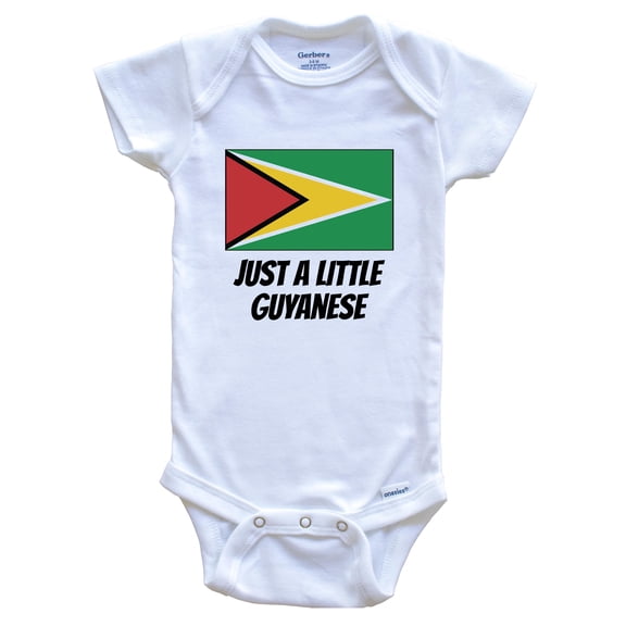 Just A Little Guyanese Cute Guyana Flag Baby Bodysuit, 0-3 Months White