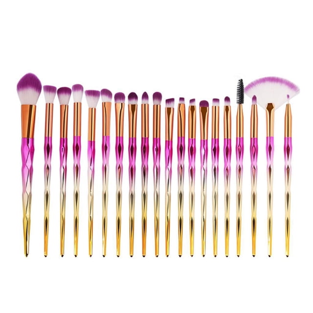 Juego de Brochas para Ojos Sombra de Ojos Delineador de Ojos dor de Pliegues Kit Base en Polvo Labio Corrector Cosmético Cejas Coloret - Diamante Rosa Plata Baoblaze Cepillo de ojos de unicornio