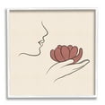 thumbnail image 4 of Stupell Industries Minimal Face Profile Holding Blossom Palm Outline Graphic Art White Framed Art Print Wall Art, Design by JJ Design House LLC, 4 of 5