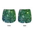 thumbnail image 3 of Gukieu Green Disco Lights Print Women's Sports Shorts with Drawstring Elastic Waistband for Running, Yoga, Fitness-Medium, 3 of 7