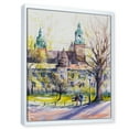 thumbnail image 3 of Designart 'Castel Through The Trees of The Park With Couple Sitting on Bench' Country Framed Canvas Wall Art Print, 3 of 5