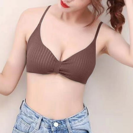 

LEEy-world Lingerie For Women Naughty Women Full Cup Thin Underwear Bra Plus Size Wireless Adjustable Lace Bra L Lize Lace Bras Coffee One Size