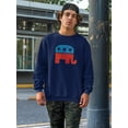 thumbnail image 2 of Old Glory Mens Distressed Republican Elephant Logo Long Sleeve Graphic Sweatshirt, 2 of 6