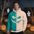 thumbnail image 5 of YNGKMEA Mens Halloween Hoodies Funny Pumpkin Smile Face Printed Sweatshirts Fashion Casual Color Block Long Sleeve Pullover Shirt, 5 of 6