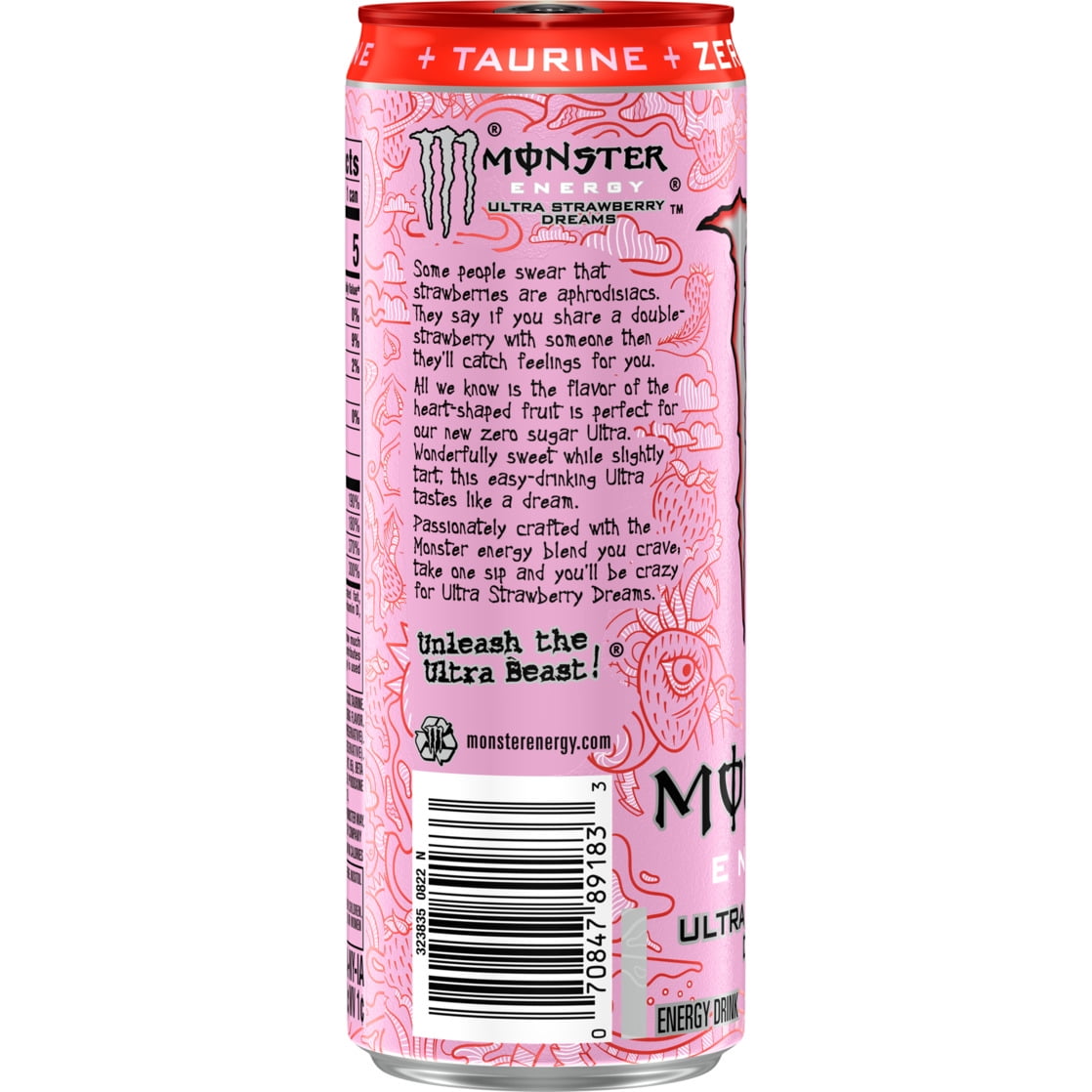 Monster Energy, Ultra Strawberry Dreams, Sugar Free Energy Drink