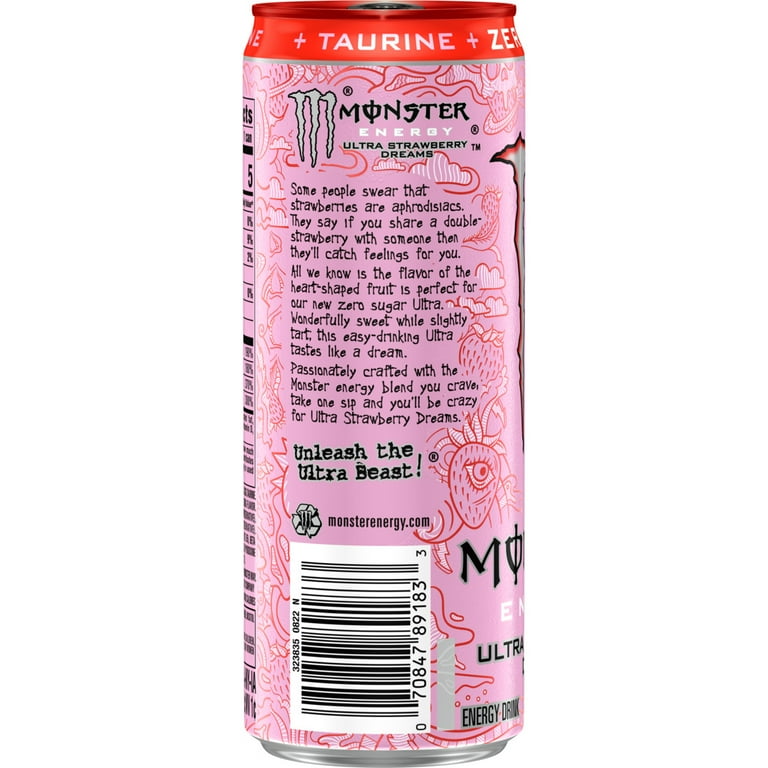 Monster Energy, Ultra Strawberry Dreams, Sugar Free Energy Drink