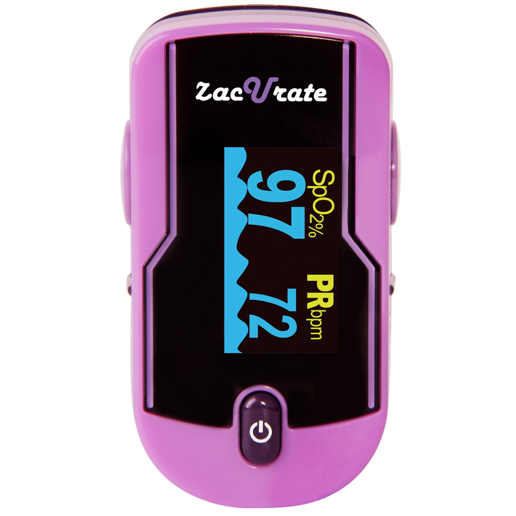 Zacurate 500E Premium Fingertip Pulse Oximeter Oximetry Blood Oxygen Saturation Monitor with Silicon Cover Batteries and Lanyard (Mystic Purple)