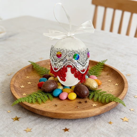 Stijggn Plastic Easter Eggs Easter Decor Easter Egg Party Home Decoration Hangable Painteds Simulated Plastic Eggs for Garland Crafts Home Tray Party Decoration