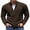 Brown, variant on Men's Full Zip Cardigan Sweater Slim Fit Cotton Cable Knitted Zip Up Sweater with Pockets