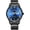 blue black steel, variant on Men Analog Fashion Rhinestone Automatic Self-Winding Mechanical Stainless Steel/Leather Band Business Wrist Watch Luminous
