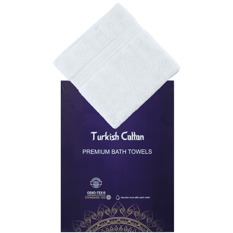 Qute Home 4-Piece Bath Towels Set, 100% Turkish Cotton Premium Quality Towels for Bathroom, Quick Dry Soft and Absorbent Turkish