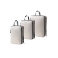 thumbnail image 2 of Packing Cubes For Travel, Compressing Double Capacity Luggage Organizers, 3-Size Set Premium Polyester Packing Bags Lightweight Rainproof Machine Washable, White, 2 of 7