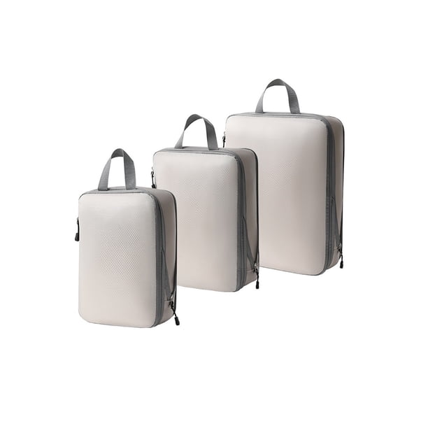 Cubos de Embalaje para Viajes, Cubos de Organizador de Equipaje de Compresión 3 Tamaños Capacidad Doble para Maletas,Organizador de Bolsa de Almacenamiento Tela de Nylon Impermeable para Ropa Organiza