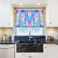 thumbnail image 5 of Yayeee Kitchen Curtains Tier Pair Light Filtering 27"x24" Rod Pocket Short Cafe Window Panel, Neon Starfish Pattern, 5 of 7