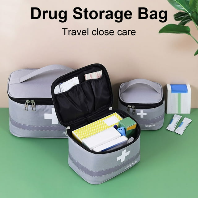 YAOMOBB Travel Rescue Pouch Reinforced Handle First Aid Kit Large Capacity Reflective Strip Oxford Material