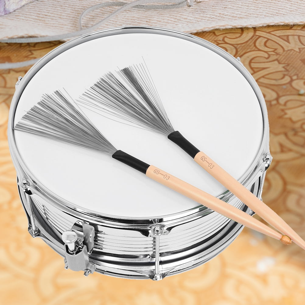 2 Pairs Double Head Drum Brush for Drummer Playing Percussion