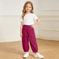 thumbnail image 7 of FRSASU Kids Quick Dry Parachute Pants Full Length Elastic Waist Strip Baggy Sports Hiking Trousers with Pockets Hot Pink, 7 of 7