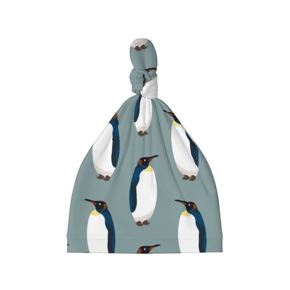 Picia Penguin Printed Preemie Hats for Baby Girls Cotton Premature Knot Hats Newborn Hospital Cap Warm Knot Beanie Nicu for Preemie Girls and Boys