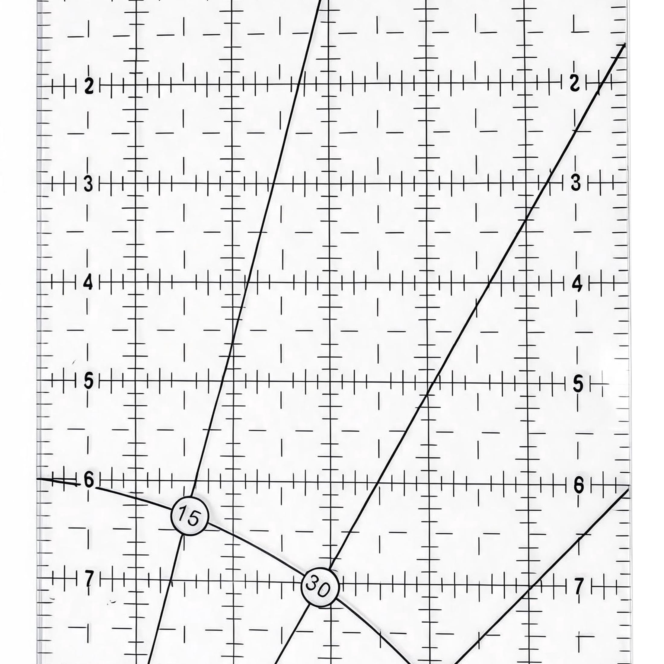 GARITIN Sewing Ruler 6 x 24 Inch, Clear Acrylic Quilting Ruler with Multi Angle Markings for Fabric Cutting DIY Craft